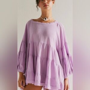 Free People Lilac Tiered Tunic